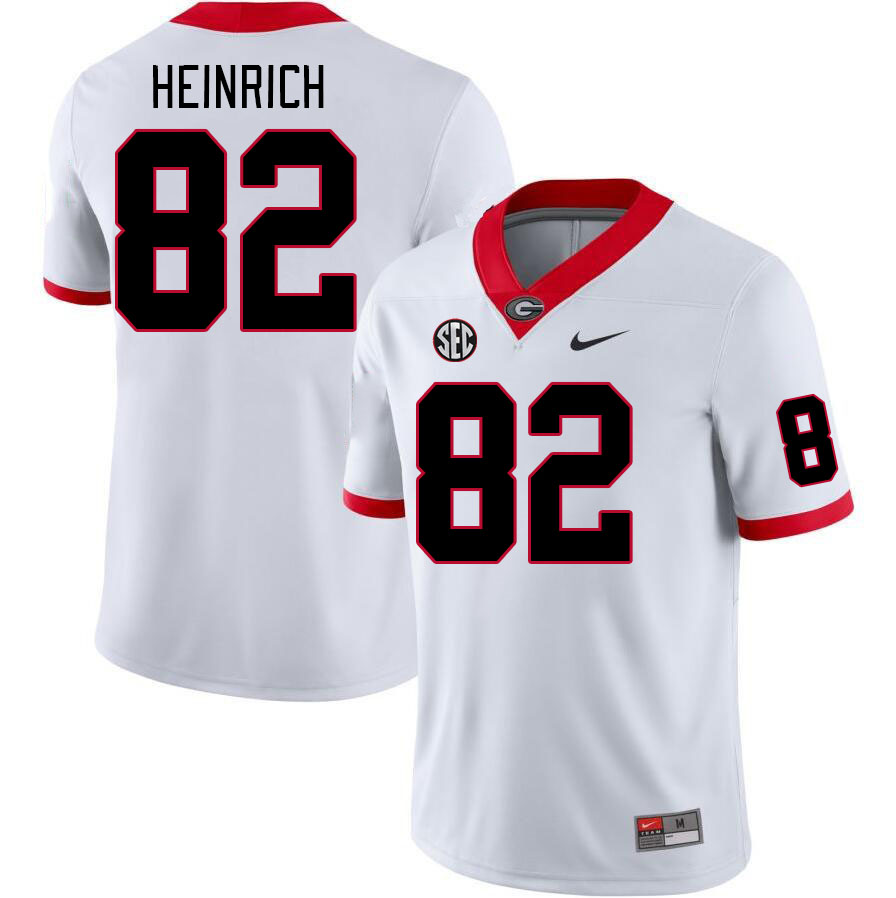 Men #82 Colton Heinrich Georgia Bulldogs College Football Jerseys Stitched-White